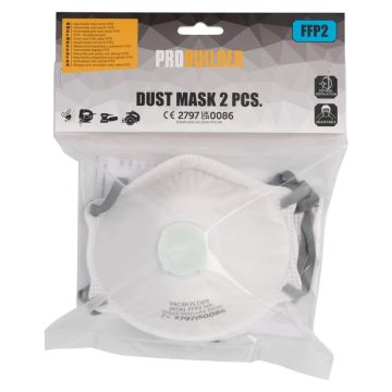 STØVMASKE M/VENTIL FFP2  2. STK