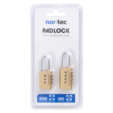 Kombinationshængelås 2 stk.  | Nor-tec