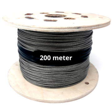 Stålwire 2 mm, 200 meter
