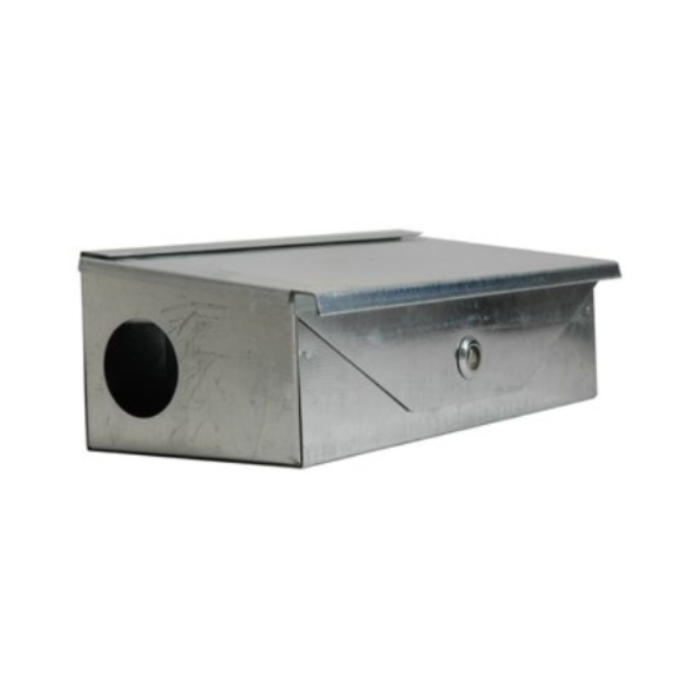 Rottegiftstation i metal